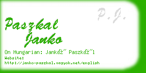 paszkal janko business card